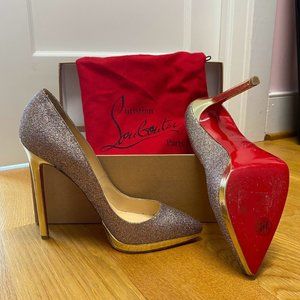 Christian Louboutin Pigalle Plato 140 Glitter Size 37 Brand New Stiletto Heels